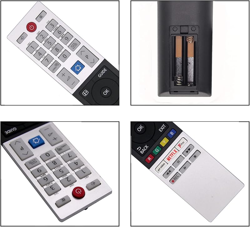 FOXRMT CT-8543 Távirányító Toshiba Smart TV-hez - Netflix, YouTube és Prime Video Gombokkal - Kompatibilis FHD/UHD/XUHD Modellekkel - Beállí
