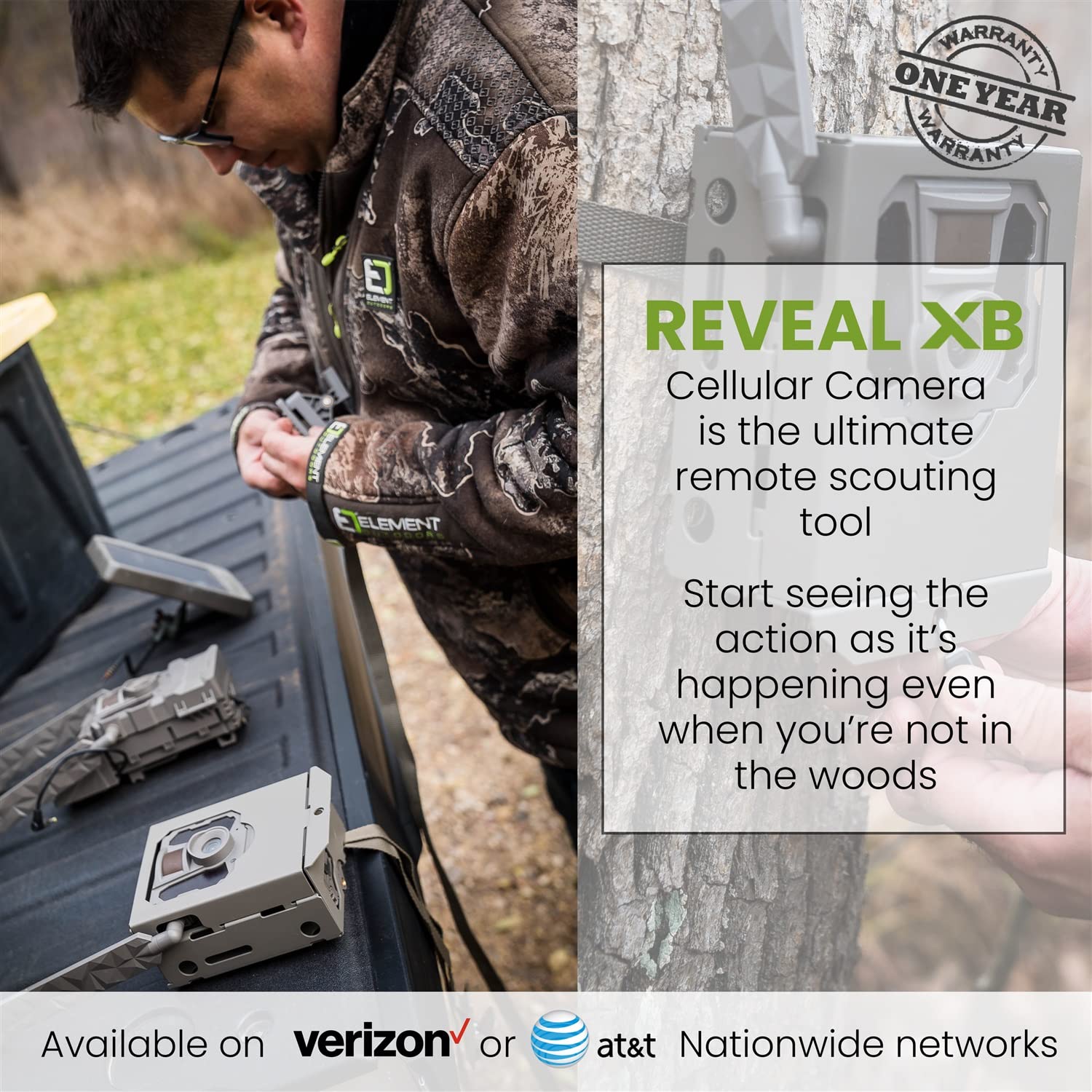 TACTACAM Reveal XB Cellular Trail Camera, sin brillo Verizon y AT&T