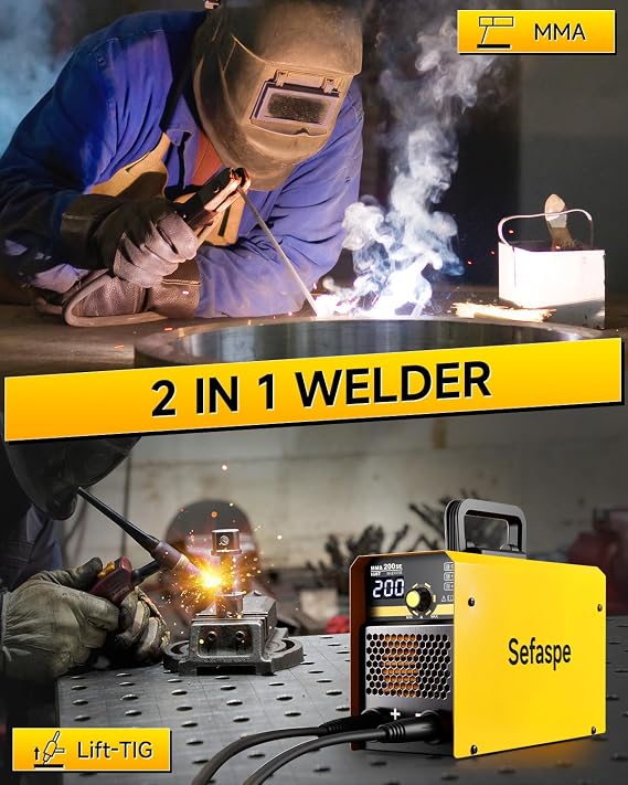 Stick Welder, 2026 Newest [Large LED Display] 200A ARC/Lift TIG Welding Machine with Synergic Control, IGBT Inverter Portable MMA Welder Machine with Hot Start/Arc Force