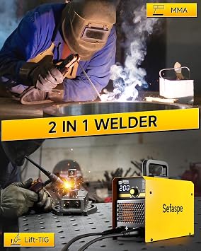 Stick Welder, 2026 Newest [Large LED Display] 200A ARC/Lift TIG Welding Machine with Synergic Control, IGBT Inverter Portable MMA Welder Machine with Hot Start/Arc Force