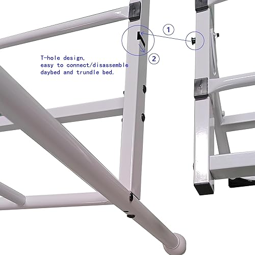 Miniatura 3 de Sofá cama individual de metal con nido, elegante cama de día con cama nido, sofá cama individual versátil y juego nido plegable para habitación de