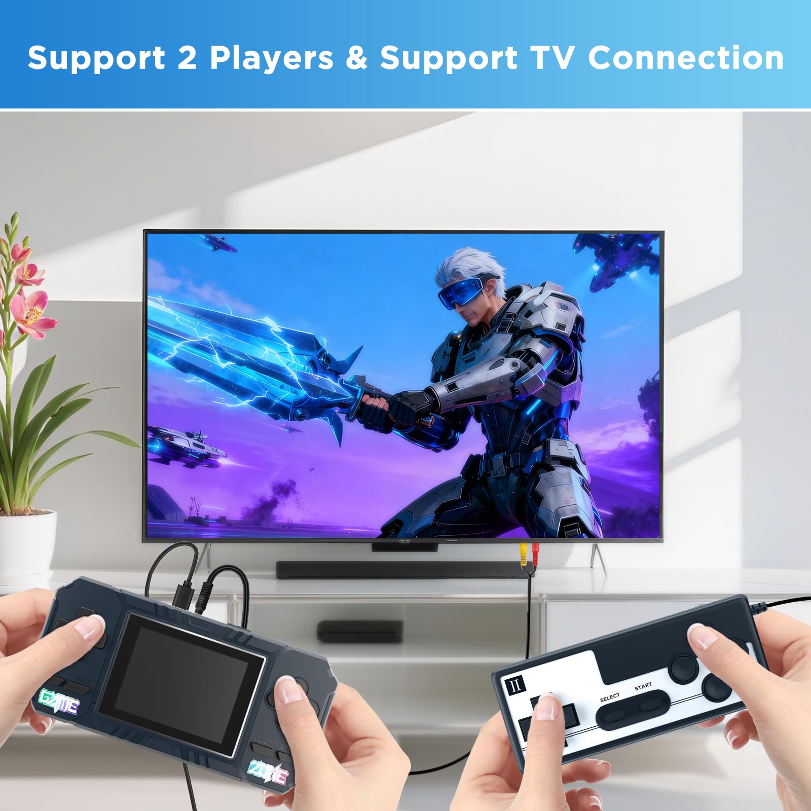 Console di gioco portatile, videogiochi retrò, lettore di gioco portatile, videogiochi retrò 520 precaricati (blu)