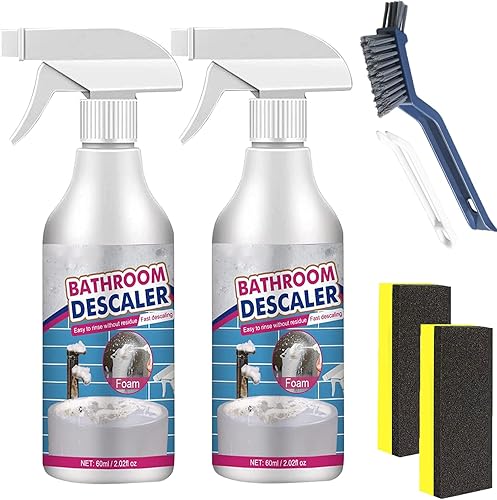 Limpiador de cal, limpiador de manchas difíciles, removedor de cal para ducha, eliminación de incrustaciones de cal de vidrio para baño, encimera,