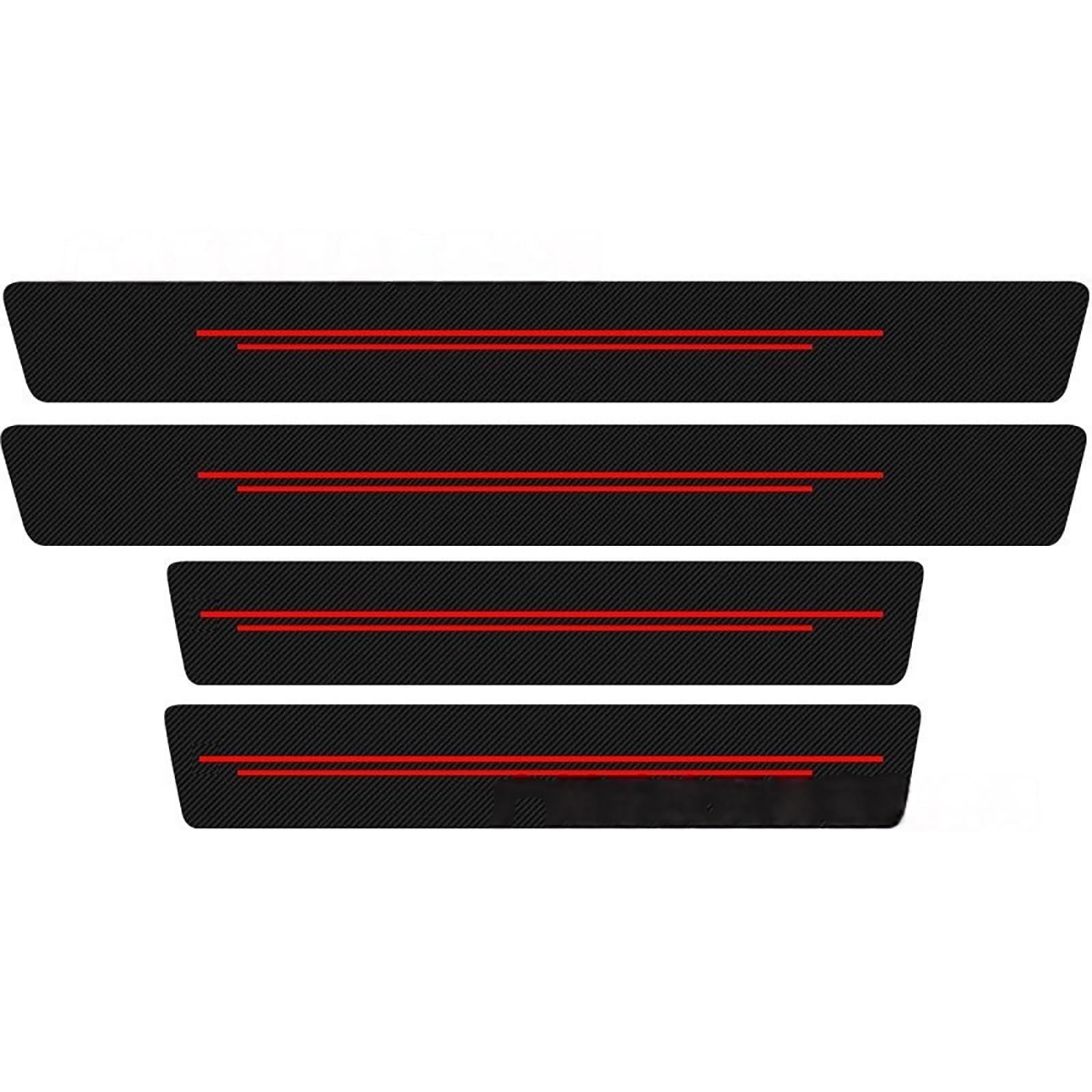 HDZJL 4Pcs Car Door Sill Protector Compatible for BMW ix3 G08 2021-2022 2023, Carbon Fibre Scuff Plate Cover Anti-Scratch Threshold Guard Trim Accessories,Red
