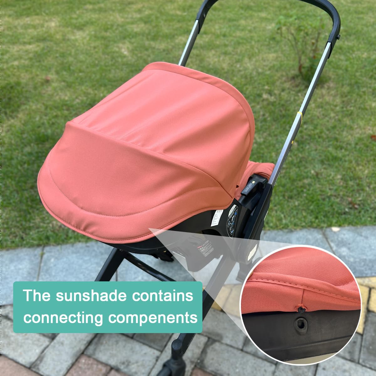 Stroller Replacement Accessories Canopy, Baby Stroller Sun Shade Compatible with Doona Car Seat & Strollers (Coral red)