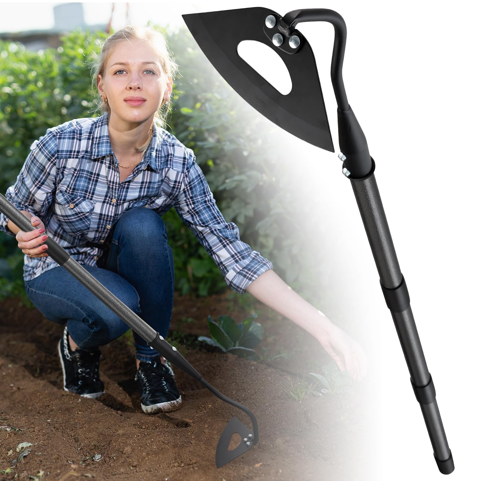 Heavy-Duty Garden Hoe With 56-Inch Long Handle – Perfect For Weeding And Tilling 2 thumbnail image