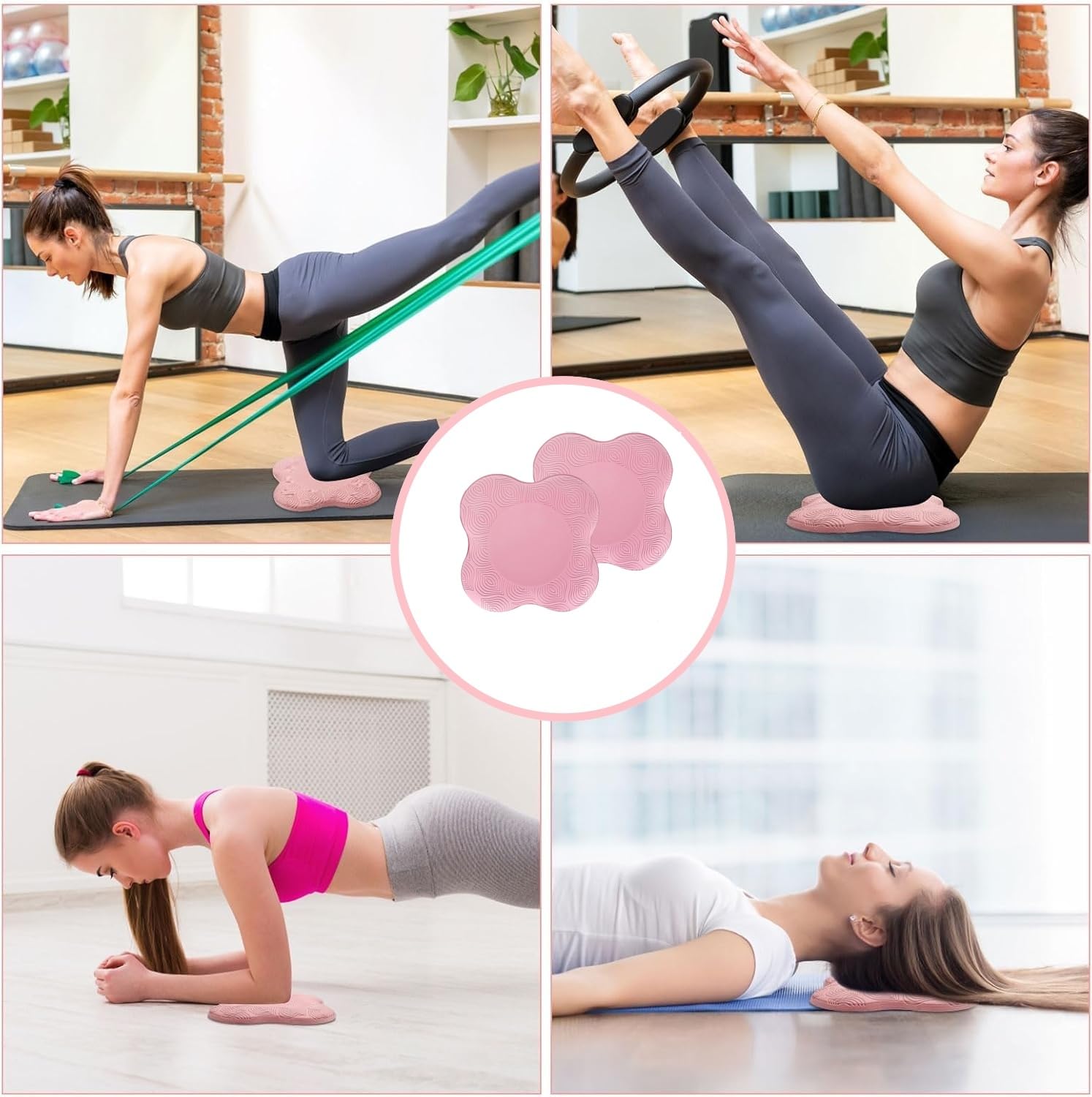 Almohadillas Rodilleras Yoga Antideslizante 2 Piezas Protección Rodillas Codos Tobillos Muñecas Accesorios Fitness