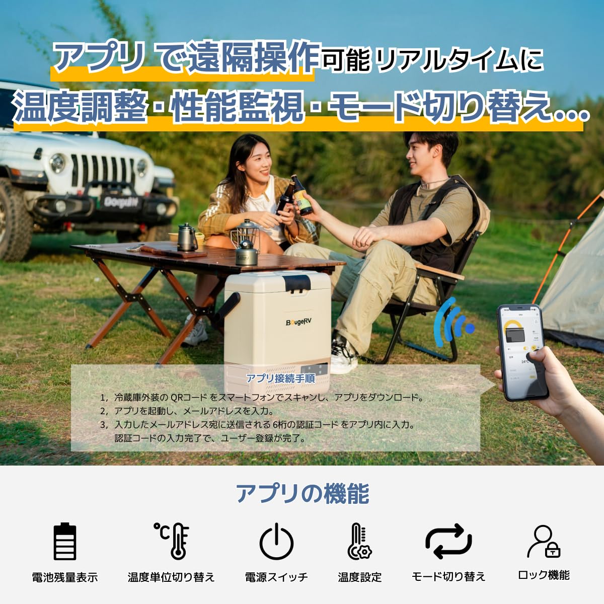 Amazon.co.jp: 【防災認定】【急速冷凍＆173Whバッテリー付属】BougeRV