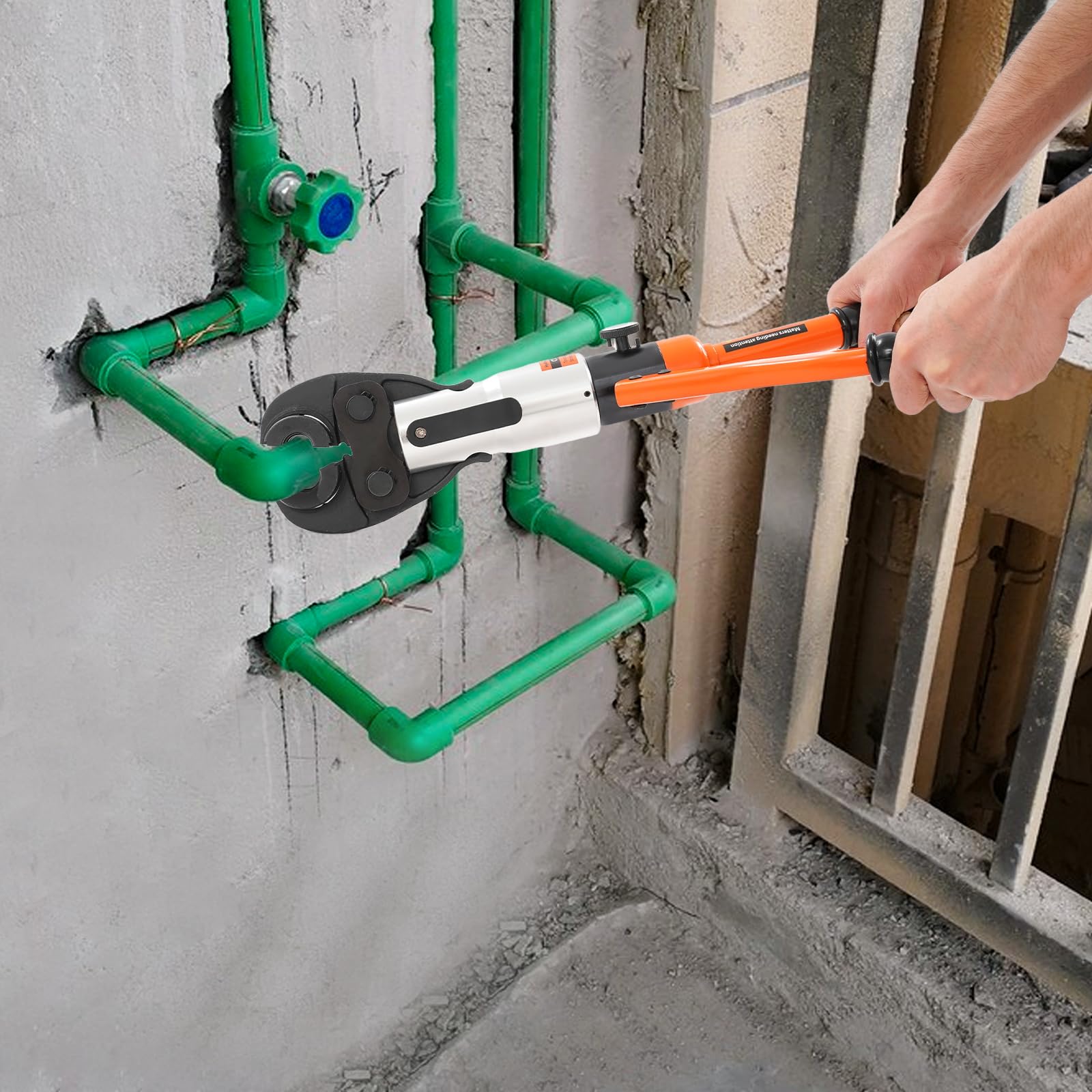 Crimpadora multicapa hidráulica 9 moldes V/TH Kit de fontanería (naranja) | Acero aluminio hidráulico 9 moldes V/TH prensado multicapa plomería maletín transporte astillero