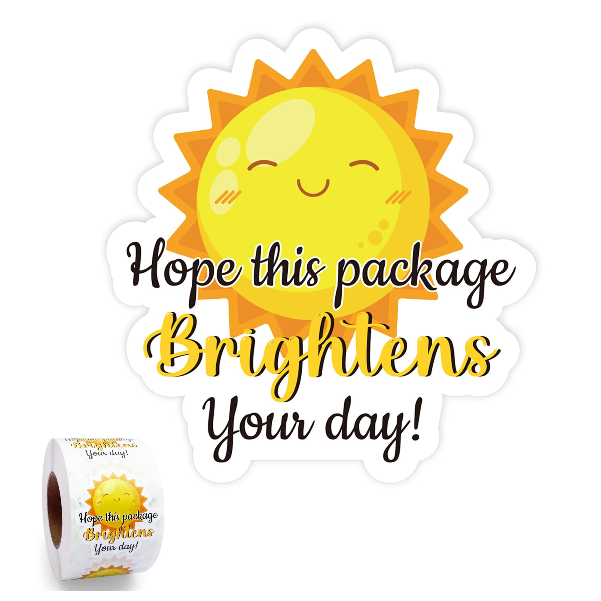 500pcs Summer Stickers Hope This Package Brightens Your Day Sunshine,Sun Stickers for Small Businesses as Thank You Packaging Gift Wrap Stickers