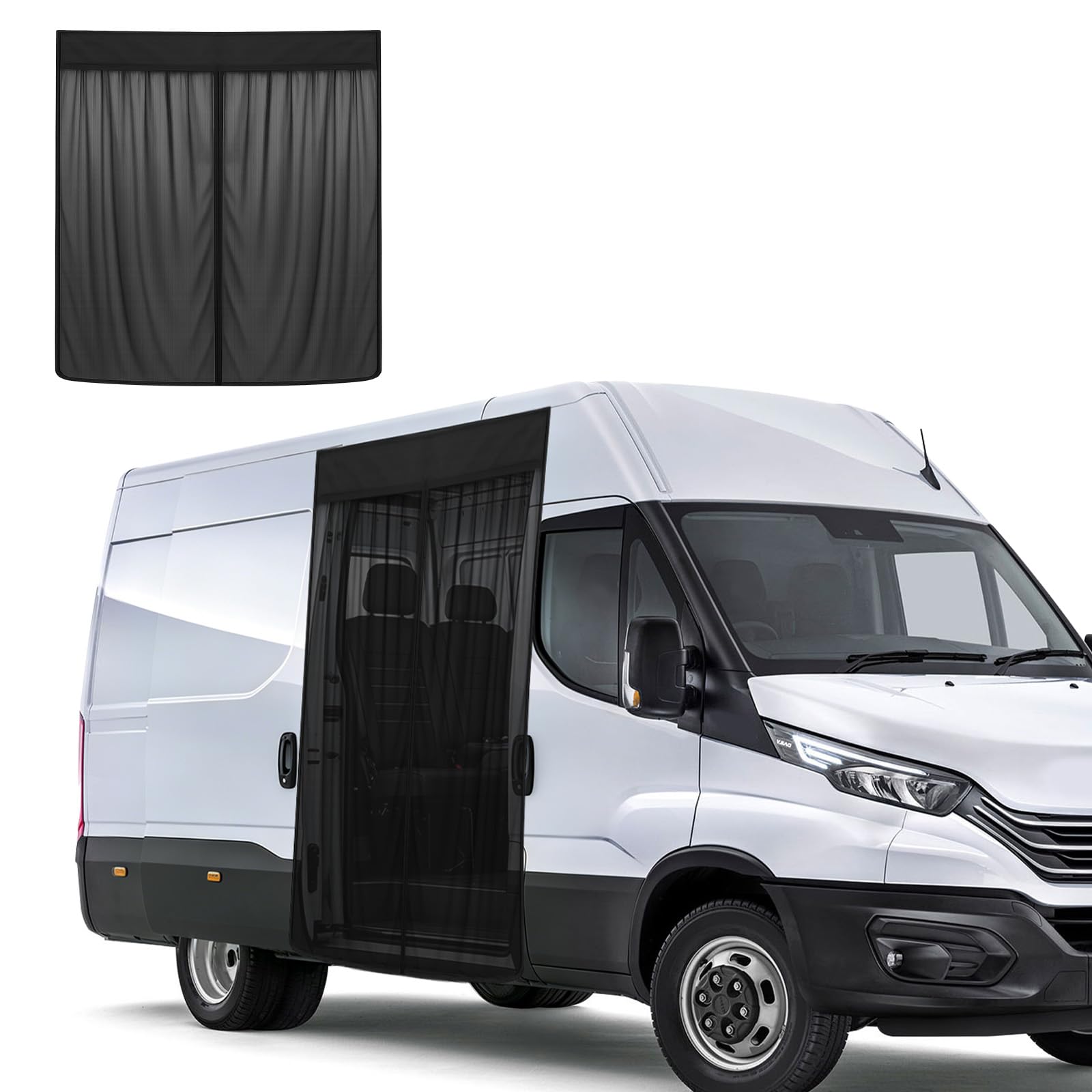 Mosquitera de Coche Reemplazo para Iveco Daily 2014-2026, Mosquitera para Puerta Lateral de Coche, Mosquitera Magnética de Una Sola Capa para Acampar