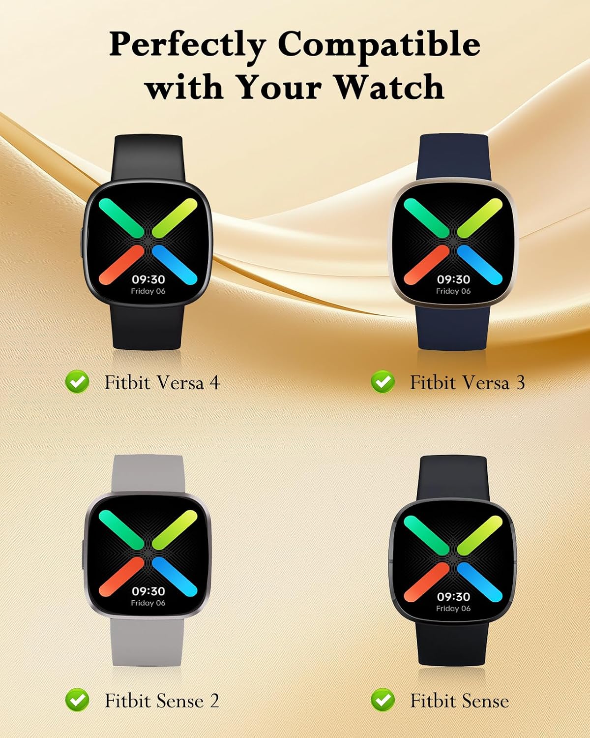 Mteal Smartwatch Bands Compatible with Fitbit Versa 4/Versa 3/Sense 2/Sense Band, Adjustable Strap Cowboy Steel Chain Bracelet for Women Men image 4