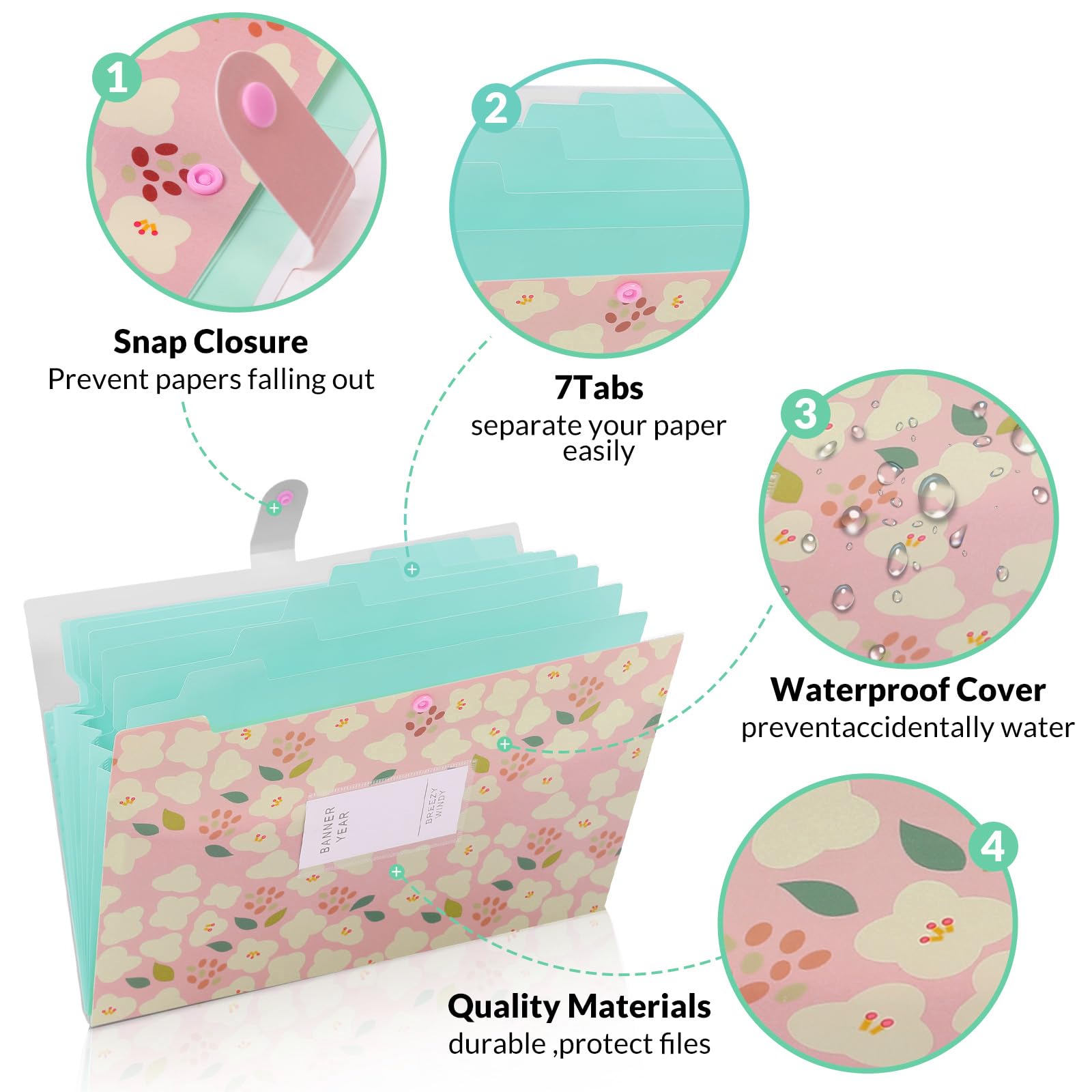 5 Cartelle Portadocumenti A4 - Con Bottone, Colorate, Impermeabili, Verticali - Foto 9