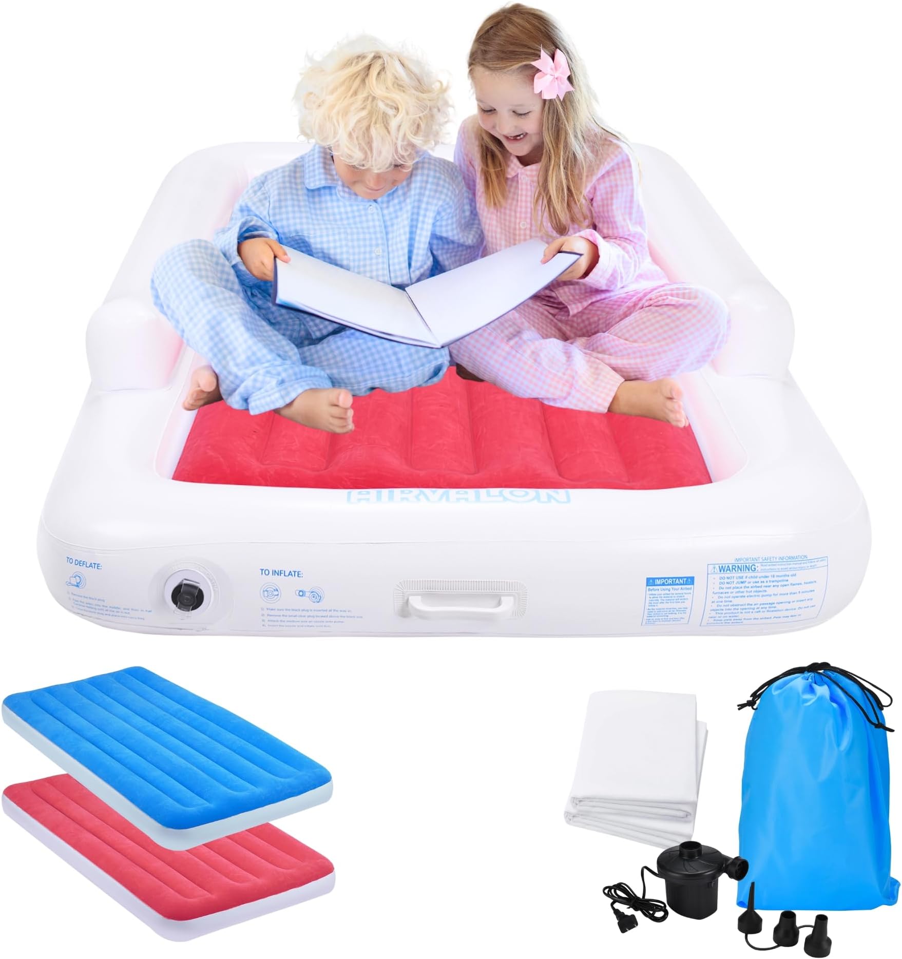 Inflatable Toddler Travel Bed for Airplane, Car Kids Air