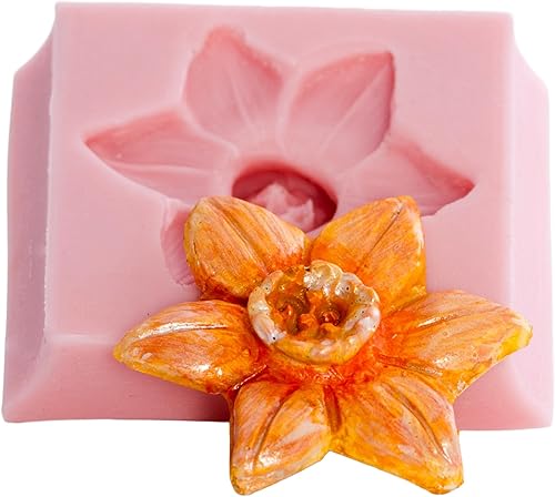 Molde de silicona de flor de narciso, fondant seguro para alimentos, chocolate, caramelo, resina, arcilla polimérica, joyería, molde artesanal.