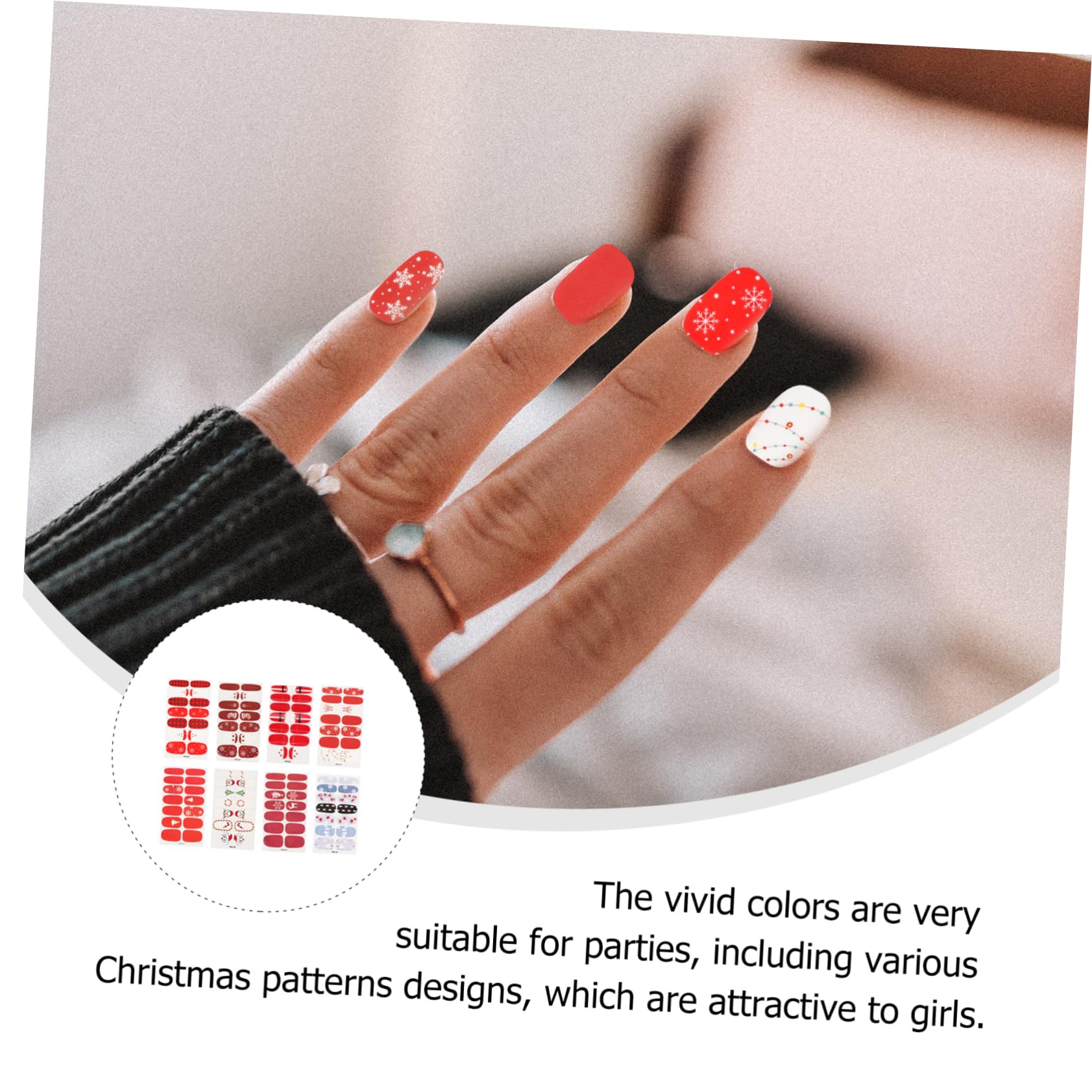 Ipetboom 3 Set Adesivi Natalizi Per Nail Art Strisce Per Unghie Festivo Adesivi Per Unghie Argento Per ie Natalizi Di Halloween Natale Etichetta 8 Fogli * 3