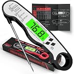 AWLKIM Digital Meat Thermometer 2 Pack Instant Read for BBQ | Waterproof IP67 Backlit Digital Food Probe, 2-3 Sec Instant Read for Grill BBQ Oven Candy Baking - 2 Pack Red