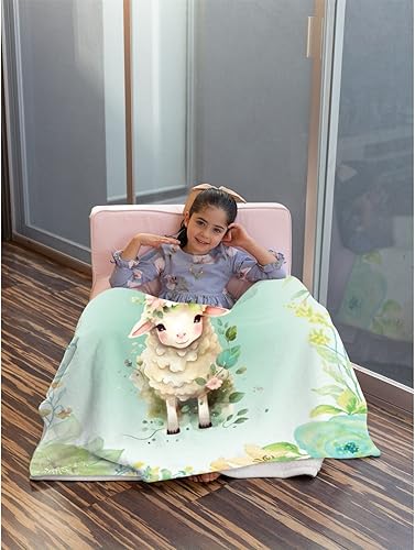 Miniatura 109 de Manta personalizada con diseño de jirafa y elefante, manta de franela suave, acogedora y ligera con nombre para sofá, cama, sofá, regalo, unisex