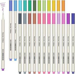 Fineliner Pens — 24 Colour No Bleed Fine Line Pen 0.38mm, Fine Liners for Bullet Journal Note, Art Supplies, Scribbles, Sketch Writing, Comics and Bible Journaling Supplies Fine Tip Point Pens