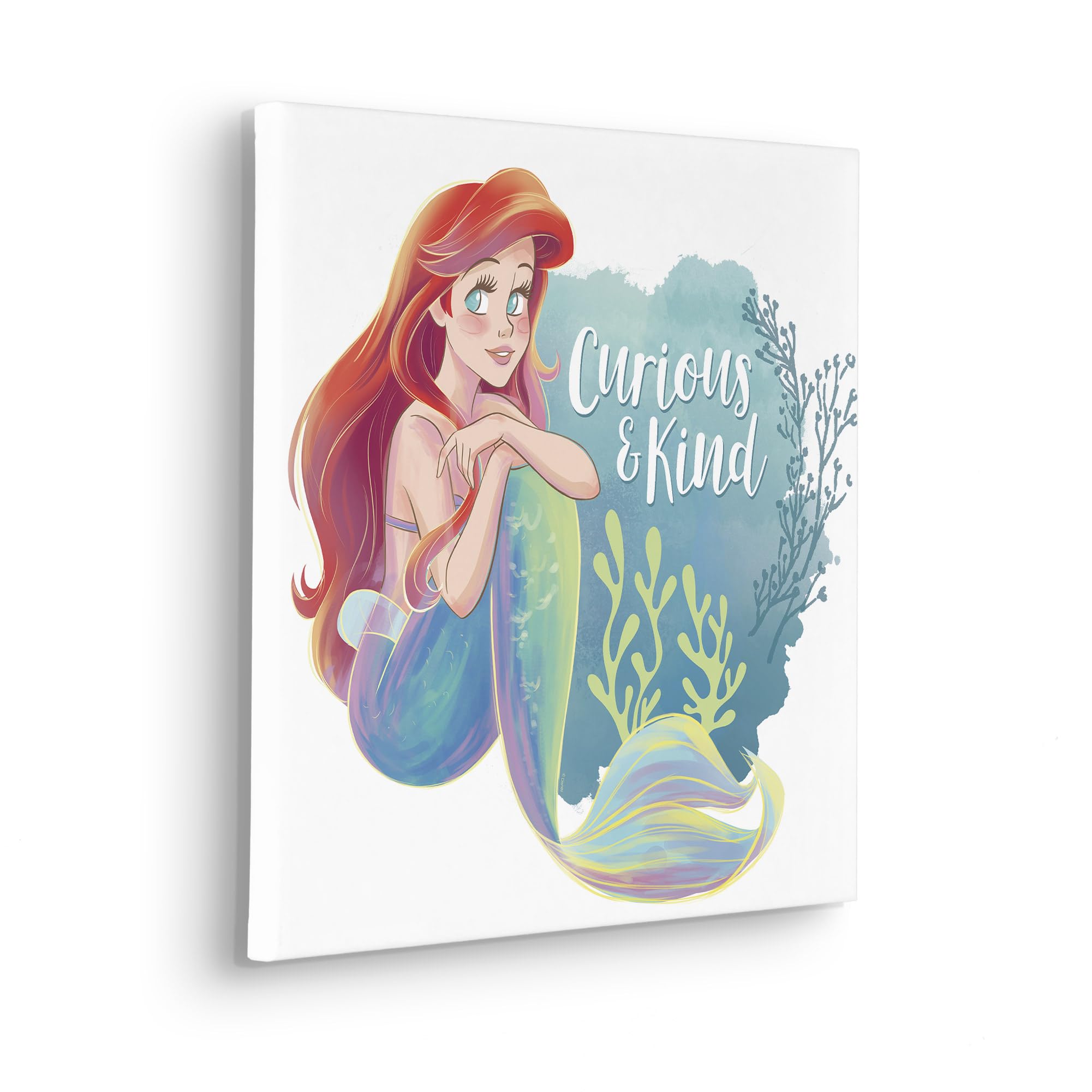 Komar Disney Ariel Curious & Kind Stretcher Frame 40 x 40 cm Children's Room Wall Decoration