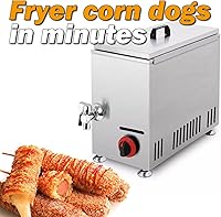 Vista 8 de Freidora de maíz para perros con queso comercial, máquina para hacer palitos de perritos calientes, freidoras de gas LPG para cocina, restaurante