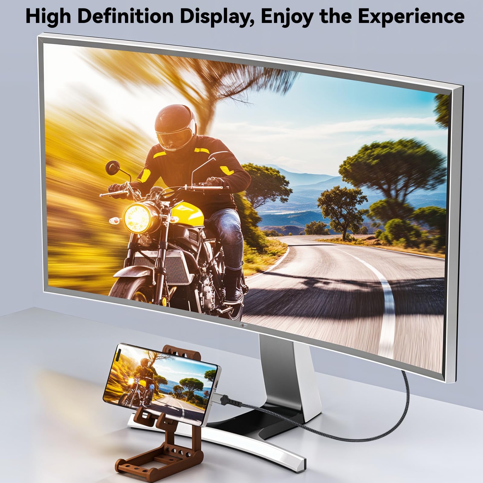 Cavo intrecciato in nylon da USB C a DVI, 4K30Hz, USB 3.1 tipo C a DVI, adatto per telefoni cellulari, laptop, tablet, proiettori, display (1,8 m)
