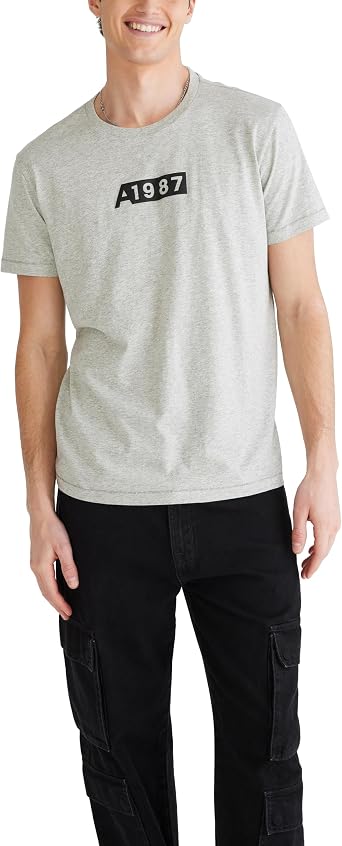 AEROPOSTALE Men's 1987 Box Logo Short Sleeve Tee