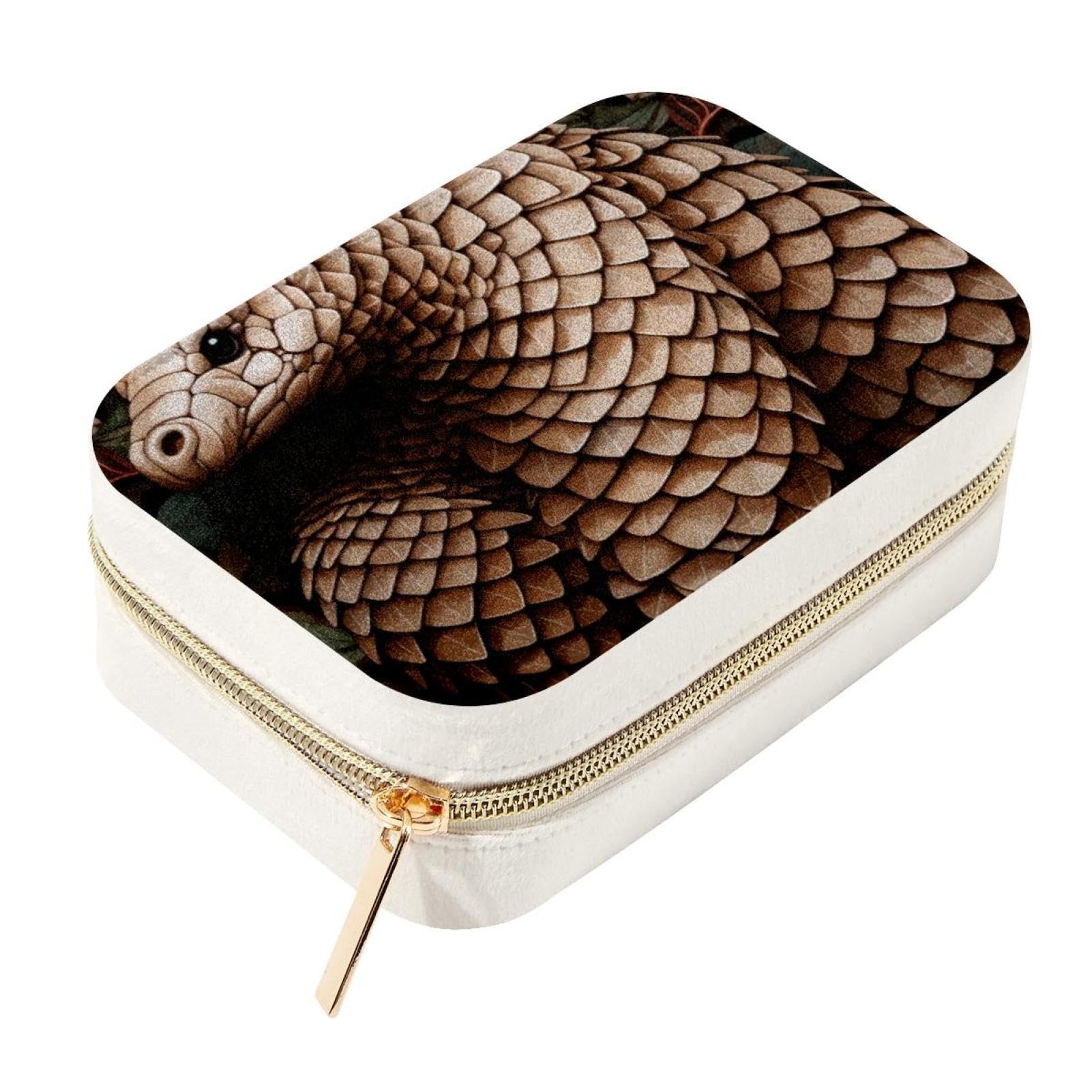 Boîte à bijoux Pangolin spacieuse contre les nœuds de vos colliers fins