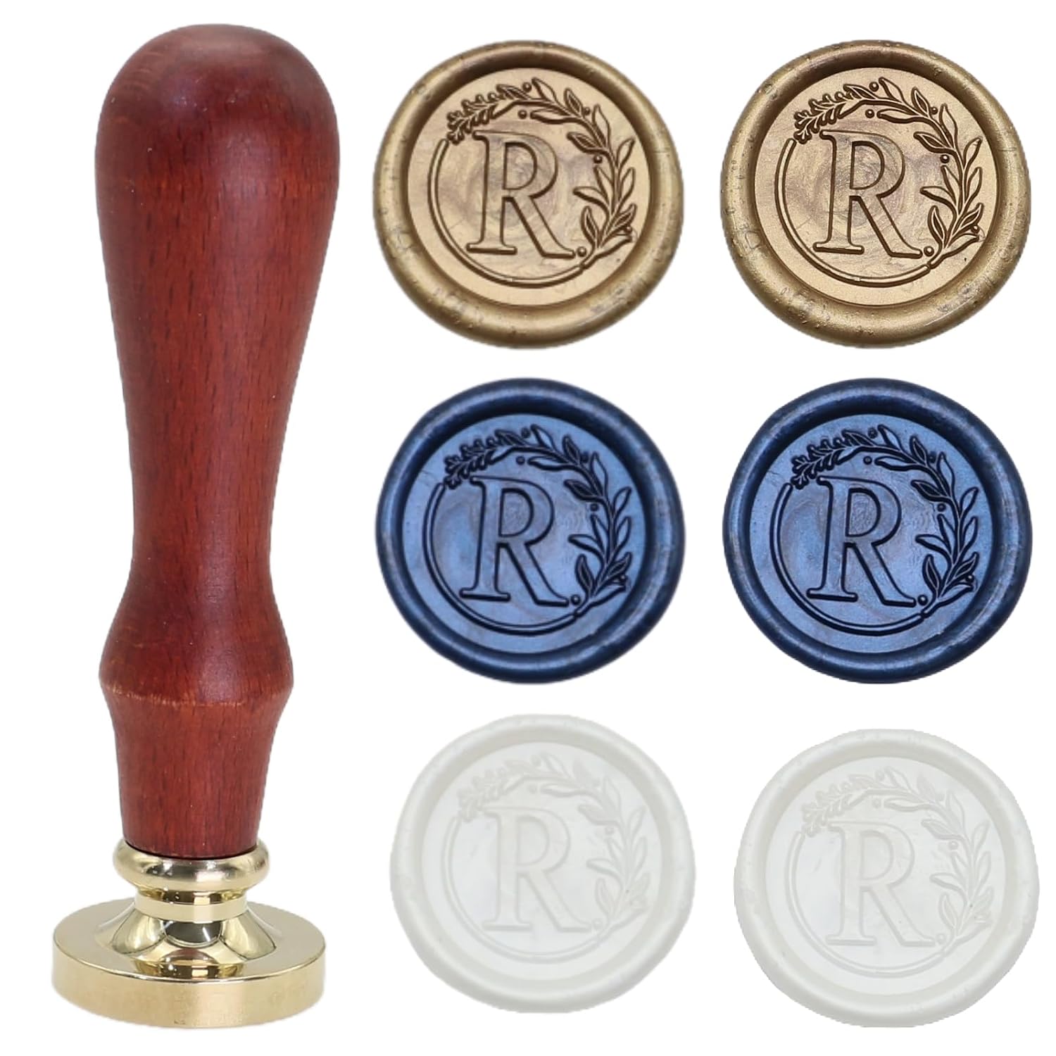 732 Pcs Sealing Wax Stamp Kit with Electric Wax Seal Warmer, Initial Alphabet R Seal Stamp, Waxseal Beads, Spoon, Letter Sealingwax Stamp Kit (R)