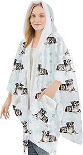 Sherpa Wearable Blanket Hoodie for Women – Soft Fleece Snuggs Wrap – 32 Dog & Cat Breeds – Warm Pet Lover Gifts