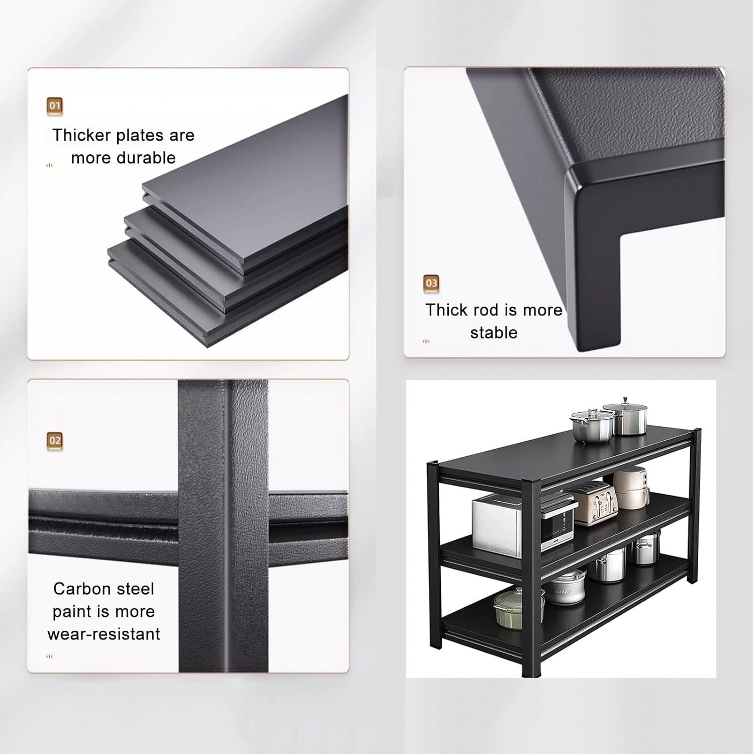 Kitchen Bakers Rack, Oven Stand Food Prep Table and Work Table, Multifunctional Workstation Desk for Dining Room, Living Room, Bistro (Size : 120 * 30 * 80cm/47 * 12