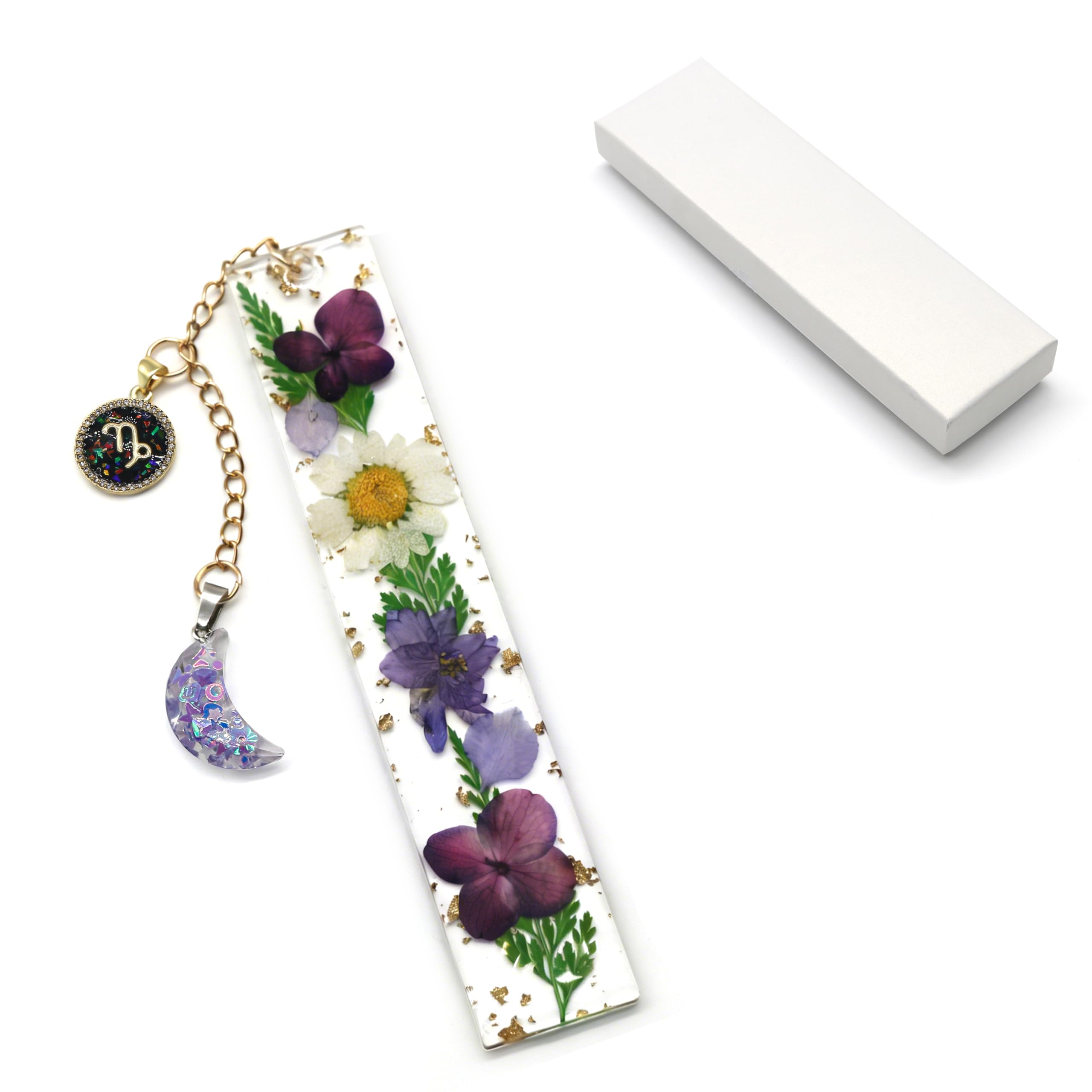 Macamolly Lesezeichen Personalisiert Steinbock – Geschenk in Box für Lehrer, Schüler & Bücherfans Bookmark als Geburtstagsgeschenk und nützliches Buchzubehör