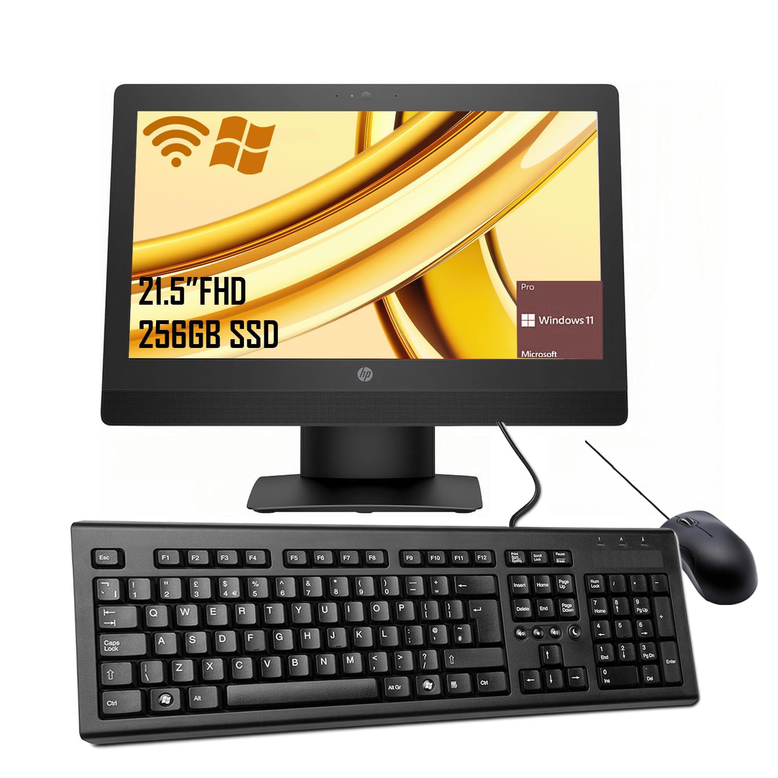 HP ProDesk 600 G3 - Ordenador de sobremesa todo en uno, con monitor de 21,5 pulgadas, Intel Core i7-7700, 8 GB de RAM, 256 GB SSD, teclado de EE. UU., WiFi, Bluetooth, Windows 11 Pro (reacondicionado)