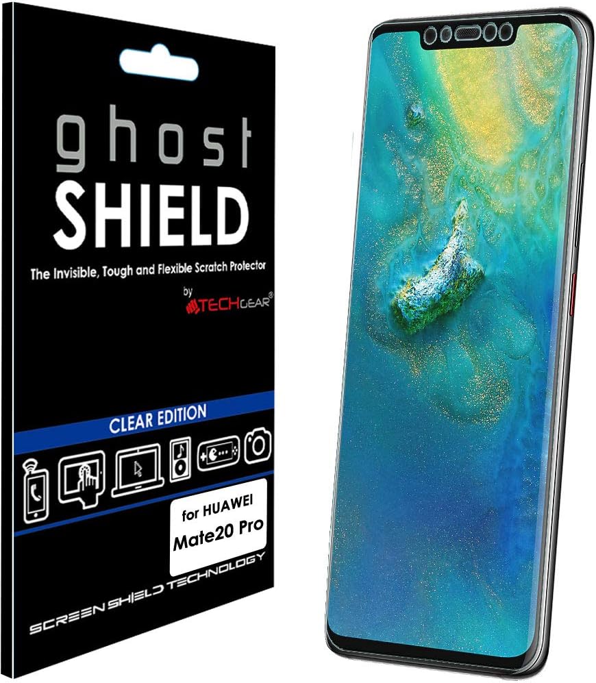 TECHGEAR Screen Protectors fit Huawei Mate 20 Pro [ghostSHIELD Edition] Genuine Reinforced Flexible TPU Screen Protector Guard Covers with Full Screen Coverage inc Curved Screen