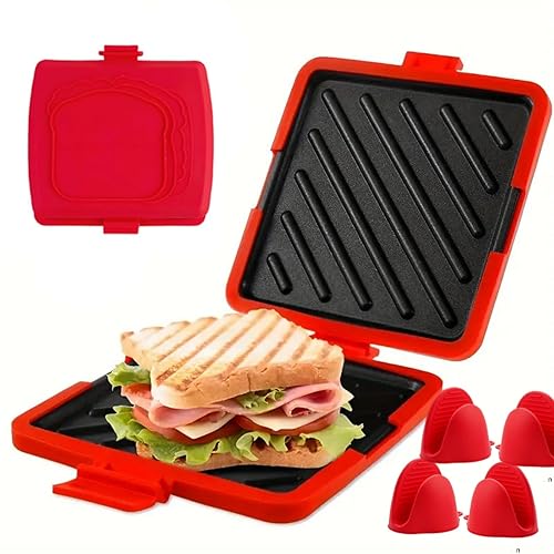 2 Packs Microwave Sandwich Maker with Anti Scalding Hand Clip