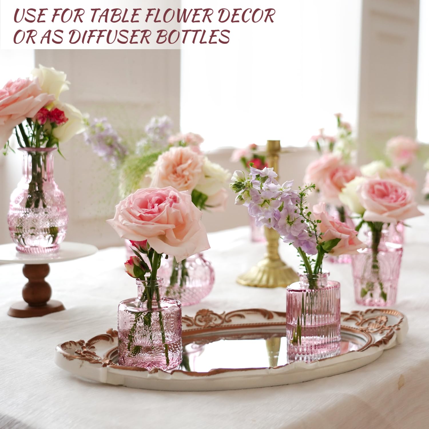置物 pink bud Amazon.com: Pink Glass Bud Vase Set of 22, Small Vases for Flowers