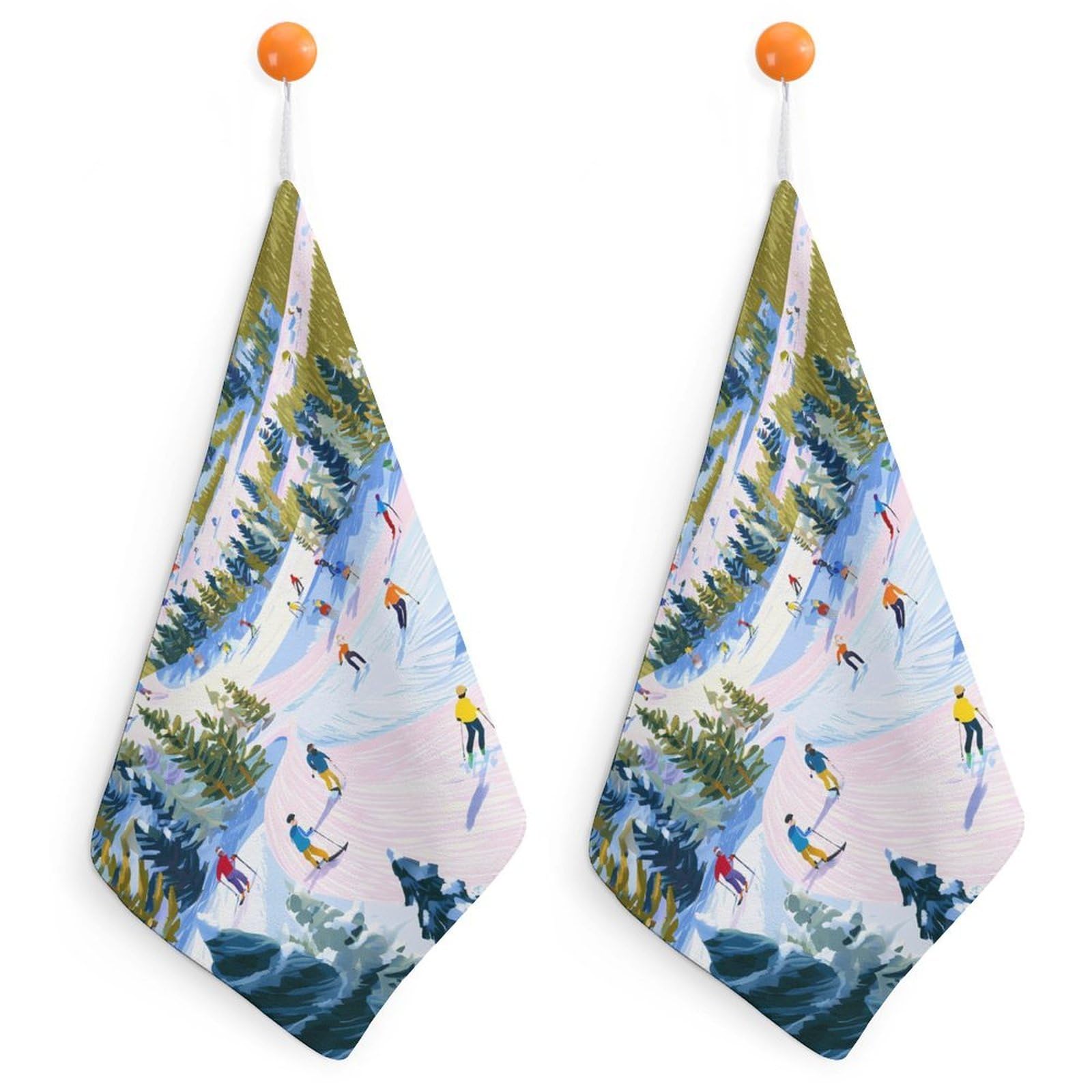 CGSBNGHA Ski Slope Hand Towel Hanging Face Towels Cleaning Cloths Handkerchief for Bathroom Kitchen