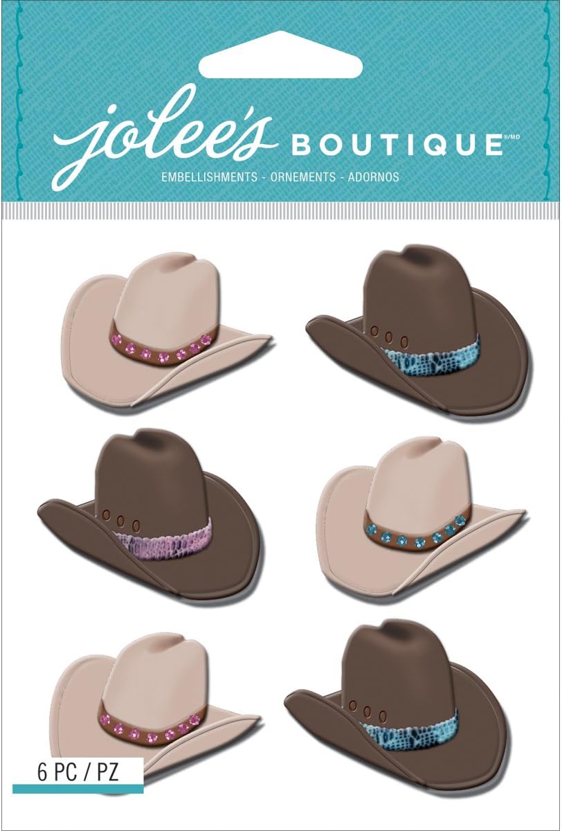 Jolee's Boutique Dimensional Stickers, Cowboy Hats Repeats