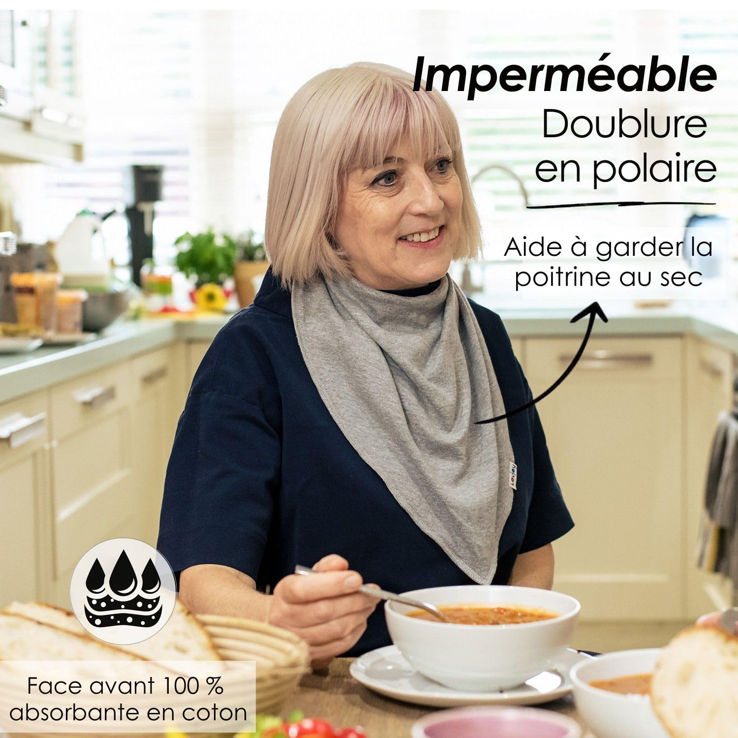Lovjoy Bavettes en bandana extra larges/pour adolescents, aux jeunes adultes et personne âgée/Special needs/Super-Absorbants/Ajustable/Multi-Usages