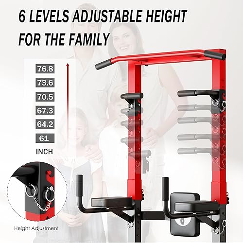 Miniatura 5 de SogesHome Barra de dominadas plegable y soporte de inmersión, estación de inmersión de entrenamiento de fuerza de pie ajustable, estación de