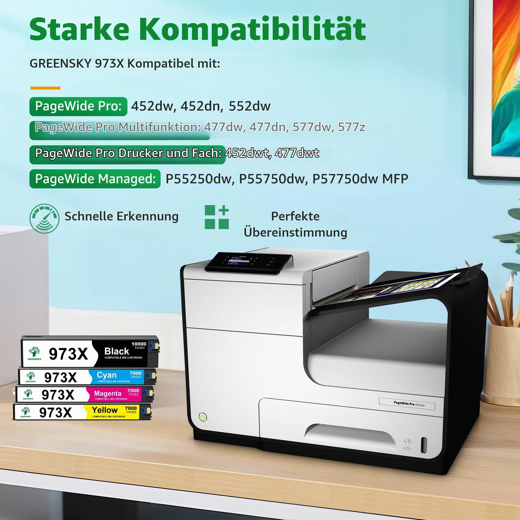GREENSKY 973X Druckerpatronen Kompatible für 973X 973 XL