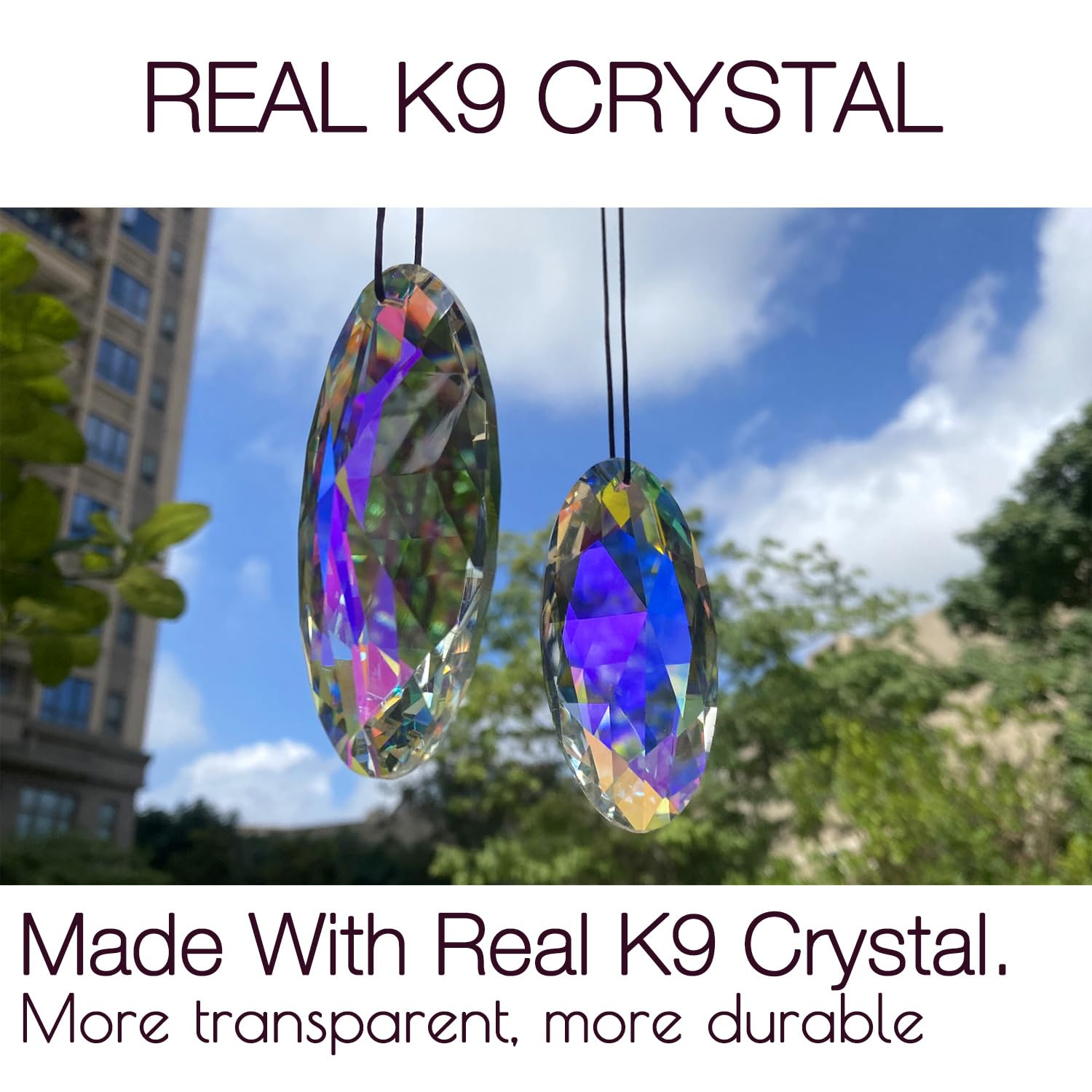 STINO Traumfänger Mit Regenbogen-Prisma | 12,7 Cm Glas-Kristall | Zum Aufhängen An Fenstern, Im Garten Oder Balkon | 2er Set