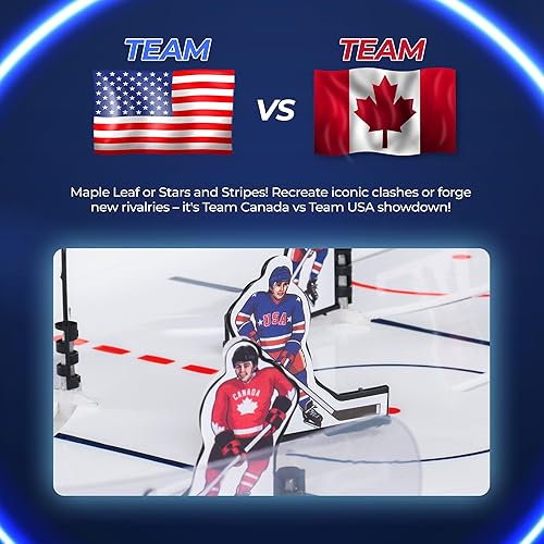 Miniatura 6 de TOP Shelf Power Play 2 Ultimate Table Hockey - Juego de hockey de mesa de 36 x 17 pulgadas para adultos y familia - Hockey realista con cúpula de