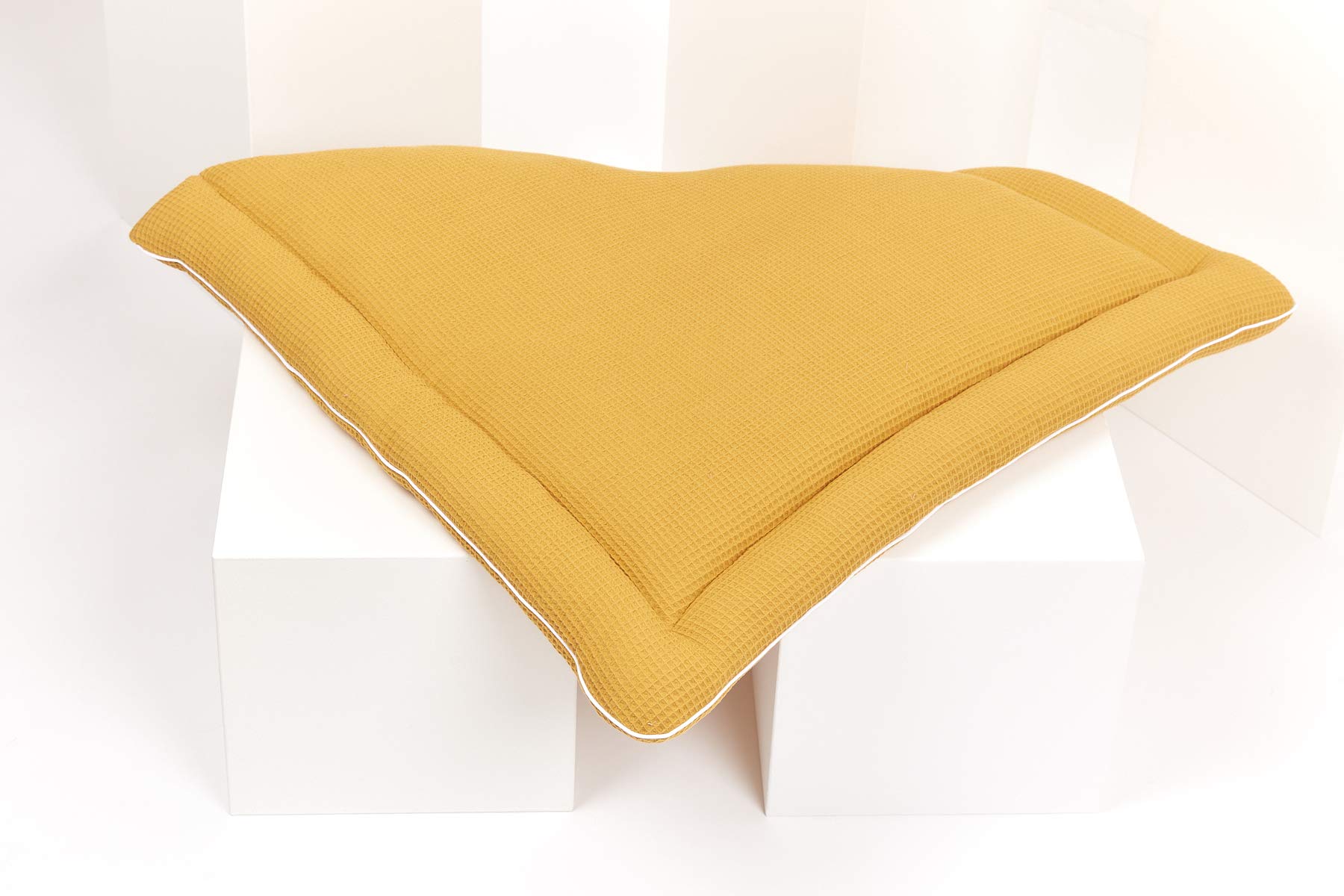 KraftKids MWM112 - Cambiador en cuadrícula Piqué mustard, cambiador 75 x 70 cm (ancho), cojín cambiador, multicolor, 620 g