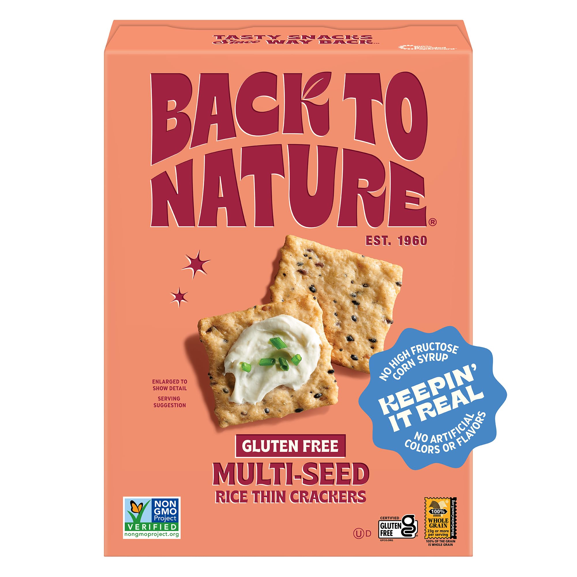 Back to Nature Non-GMO Rice Thins, Gluten Free Multi-Seed, 4 Ounce