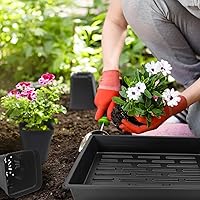 Vista 8 de 3.15 pulgadas (8CM) Macetas cuadradas de vivero 100 piezas, bandejas de plántulas resistentes 5 piezas, bandeja de germinación para semillas