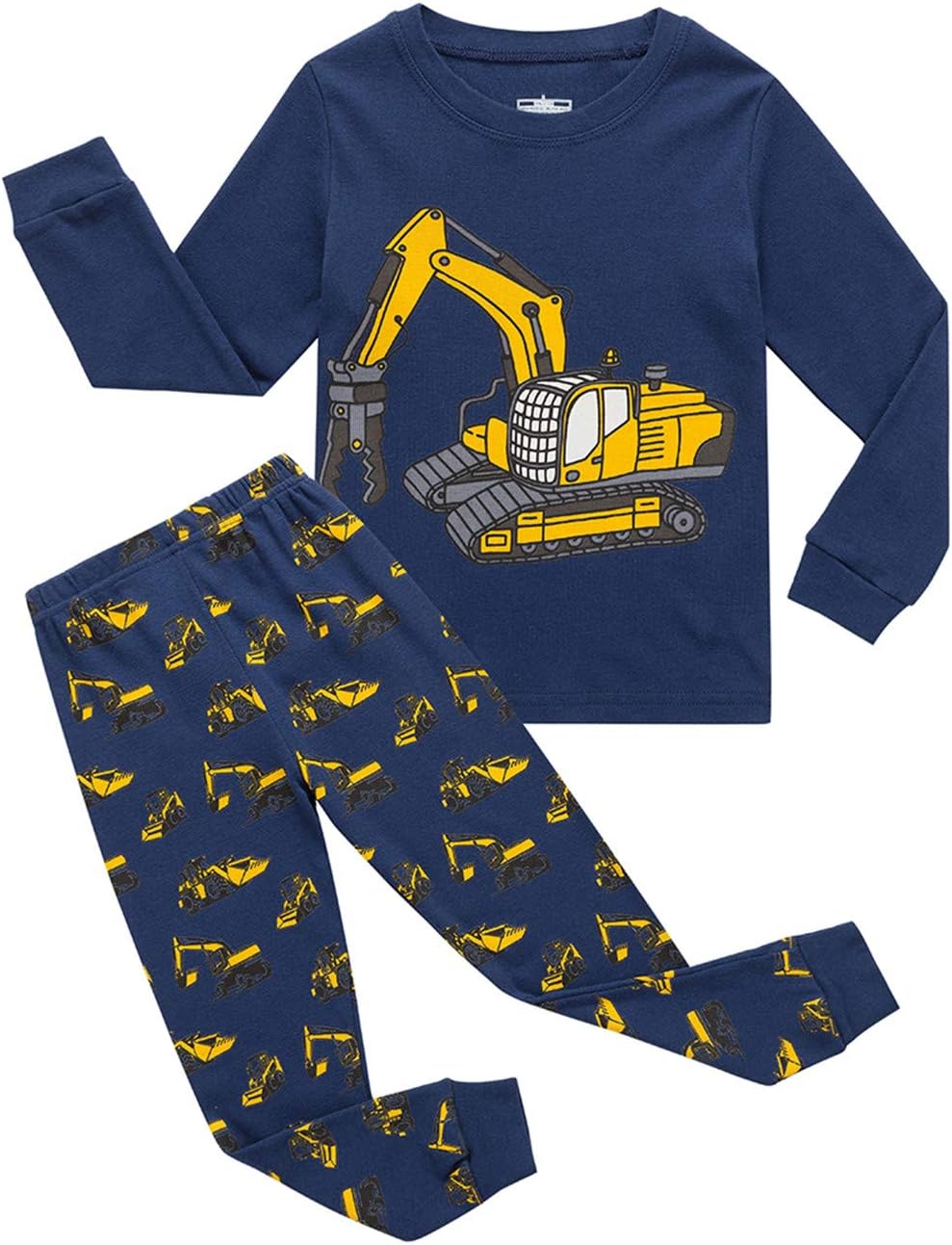 Boys Pyjamas Set Toddler Cars Train Truck Print Pjs Sets Cotton Long Sleeve Clothes Set Nightwear Sleepwear for Kids
