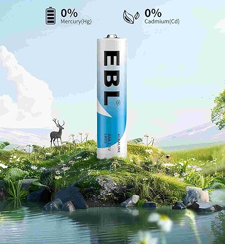 Miniatura 22 de EBL Paquete de 24 pilas AAA alcalinas triple A de 1.5 V, potencia alcalina de larga duración para todos tus dispositivos, 10 años de vida útil