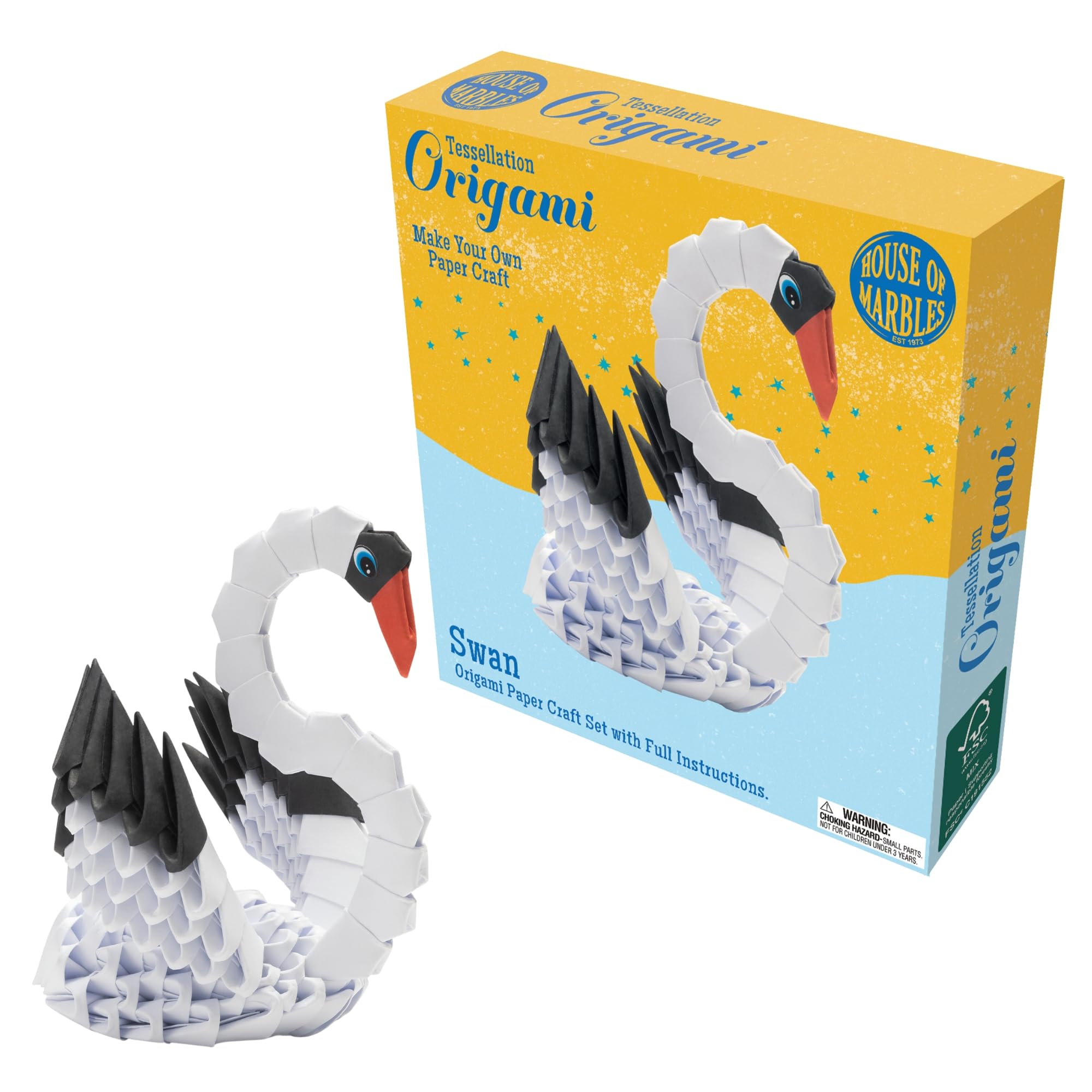 House of Marbles Schwan Origami Papier Bastelset