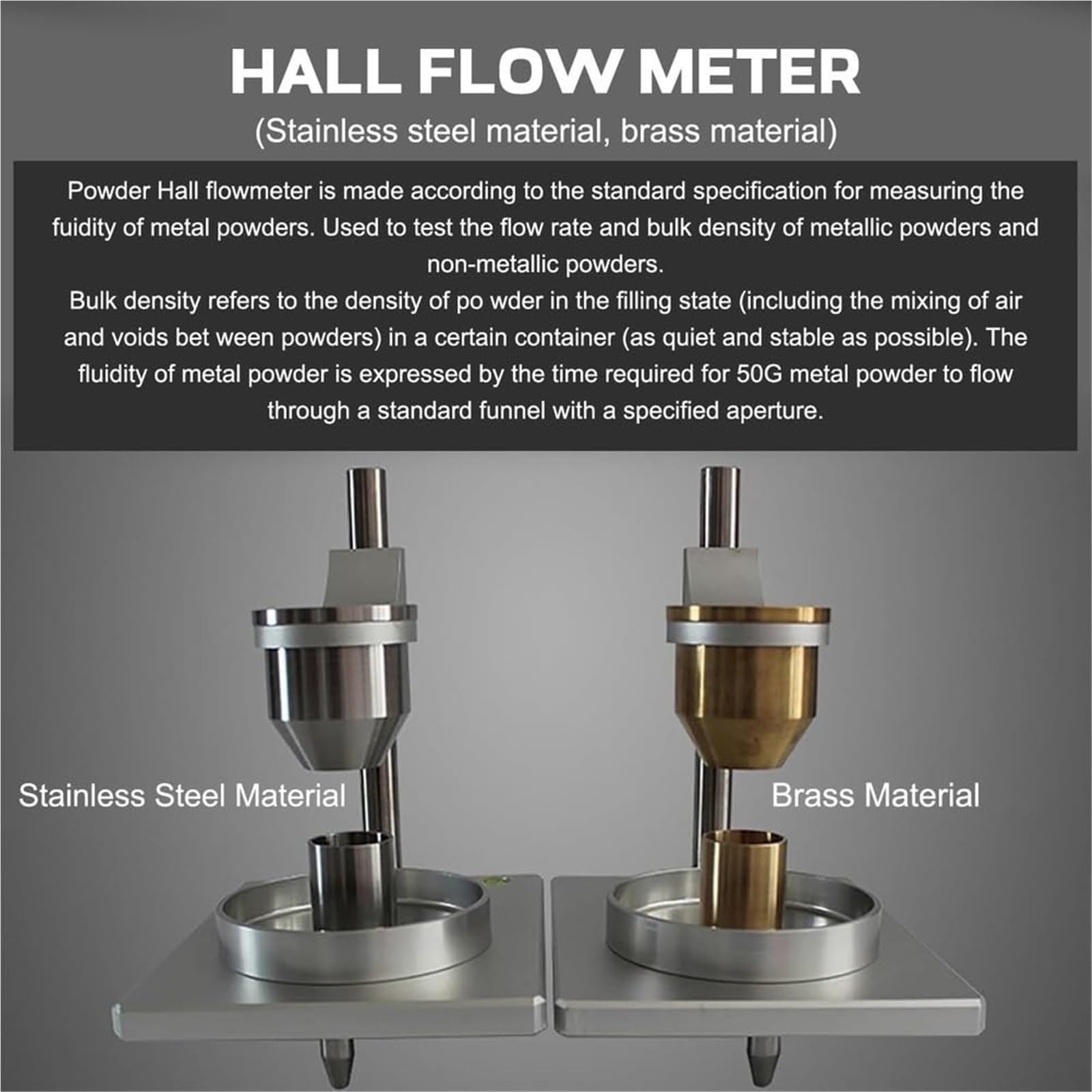 Tester przepływomierza Hall Flow Meter Powder Flowability Tester z lejkiem, precyzyjnym miernikiem gęstości zbiorczej i sprzętem do testowania szybkości przepływu do laboratoryjnych eksperymentów nauk